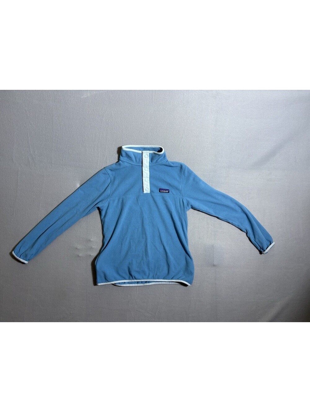 Patagonia Women's Blue Fleece Pullover Sweatshirt 1/4 Snap Mock Neck S